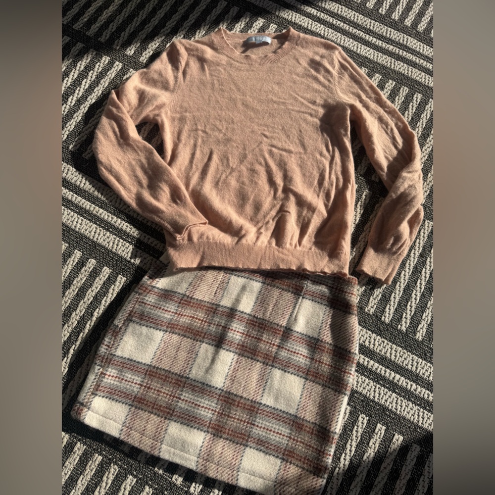 Pink Lily Plaid Wool Blend Skirt